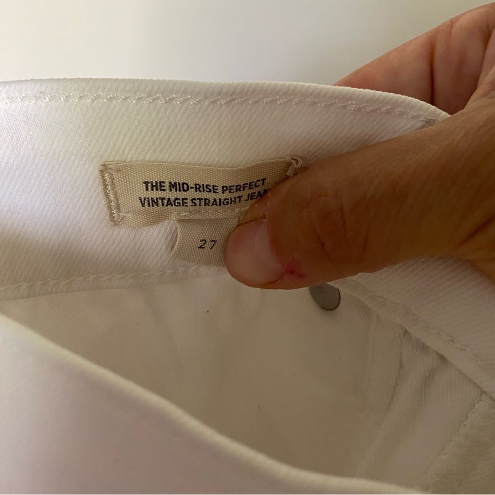 MADEWELL The Mid Rise Perfect Vintage Straight Jeans in White Size 27 - Picture 10 of 10